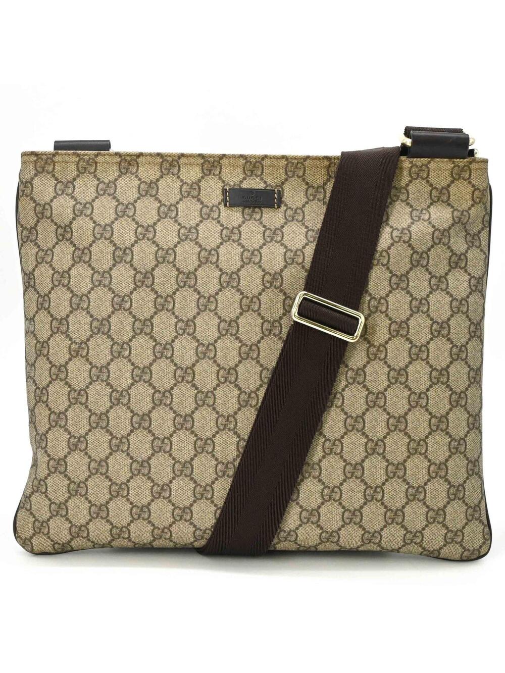Gucci Zip Top Messenger Bag Gg Coated #375754G58B